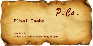 Plhal Csaba névjegykártya