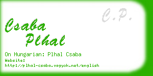 csaba plhal business card